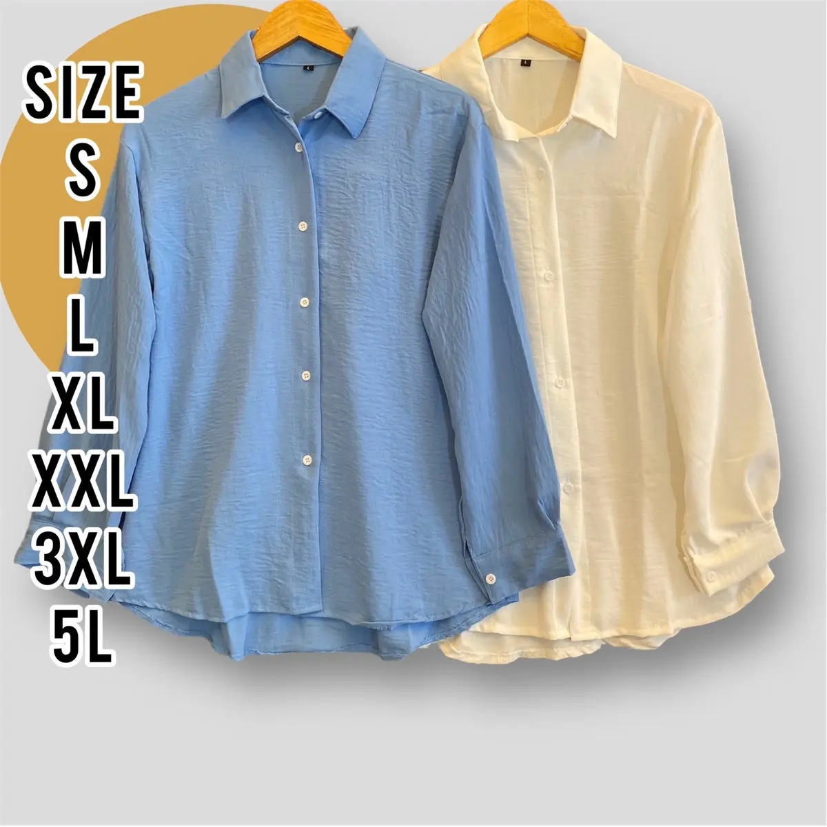 Nelona Shirt - Kameja Crinkle - Kameja Wanita - Kameja Jumbo - Size S M L XL XXL 3XL 5L Airflow Atasan Top Oversize Baju Panjang