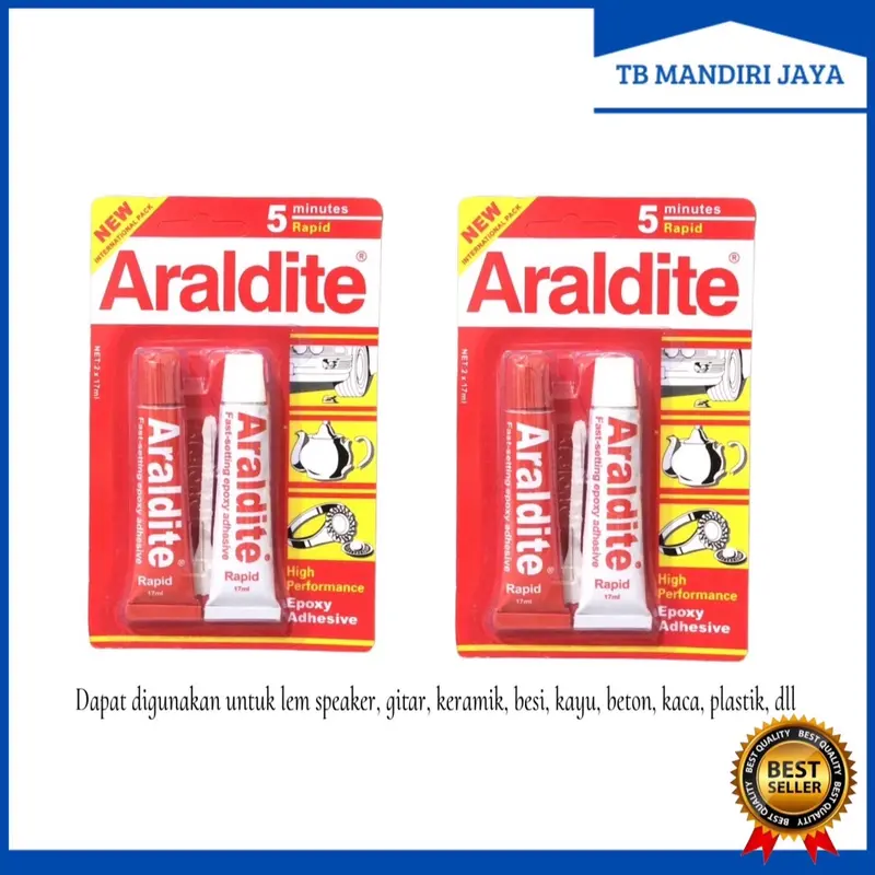 Lem Araldite Huntsman 17ml 5 Menit Rapid Merah Lem Serbaguna Speaker Besi Keramik 0
