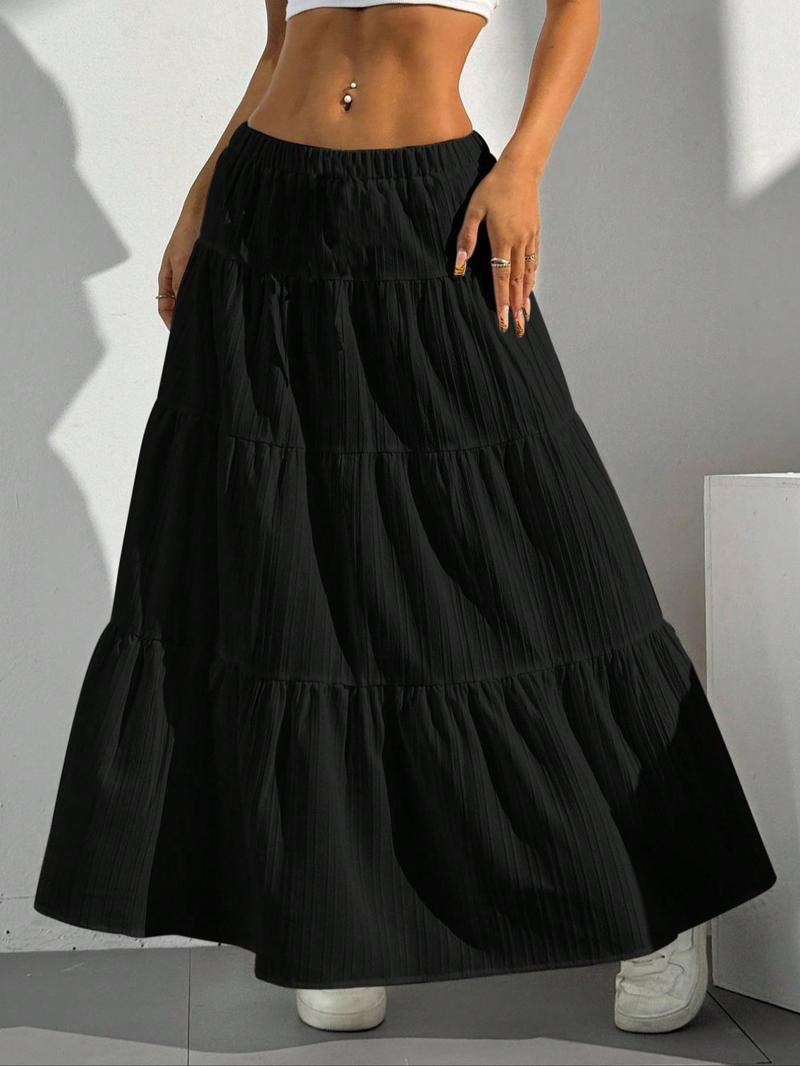 Product Introduction of Women's Solid Color Skirt, Casual Fashionable Long Skirt for Daily Wear, Ladies Bottoms for All Seasons 7