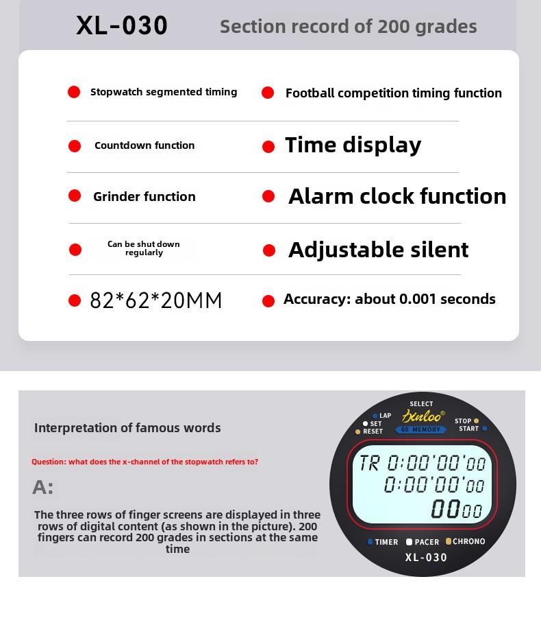 Product Introduction of Electronic stopwatch timer race students running professional gym training sports trainer sports code watch 4