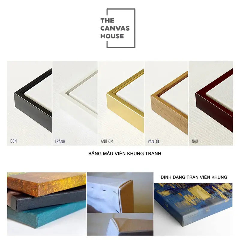 Tranh in Canvas Khóm Hoa Vàng (Hình thật tại xưởng - Đã có khung, móc, đinh treo) - The Canvas House Treo Tường 6