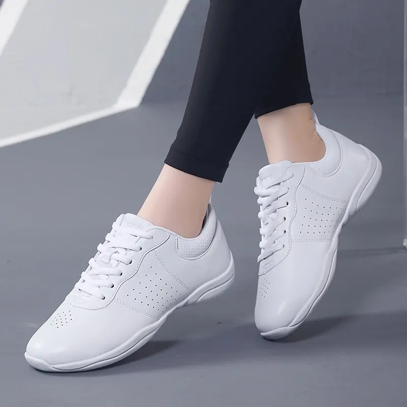 Giày Cheerleading, Thiết Kế Mới, Màu Trắng, Thích Hợp Cho Thể Dục Nhịp điệu, Dành Cho Người Lớn Nữ, Đế Mềm, Giày Thi Đấu Tập Luyện, Giày Khiêu Vũ, 2CVK ICVC