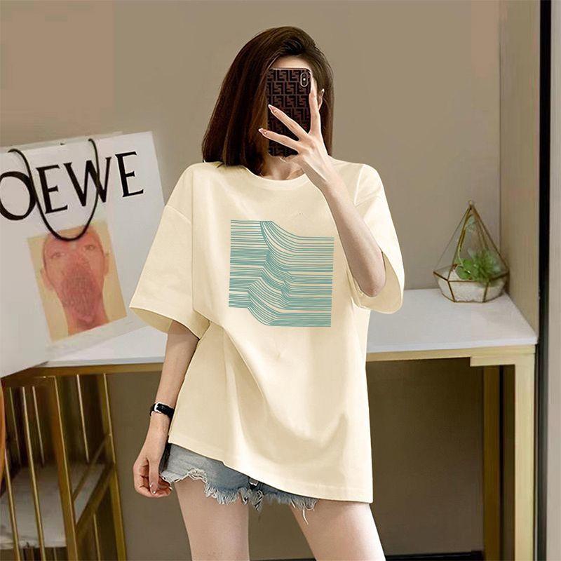 Product Introduction of Áo Thun Ngắn Tay Dễ Phối Đồ 100%, Dành Cho Nữ, Hàng Mới Về Mùa Hè 2024, Phong Cách Hàn Quốc, Ngoại Cỡ, Dáng Rộng Vừa Vặn, In Hình, Áo Dài Trung Bình 16
