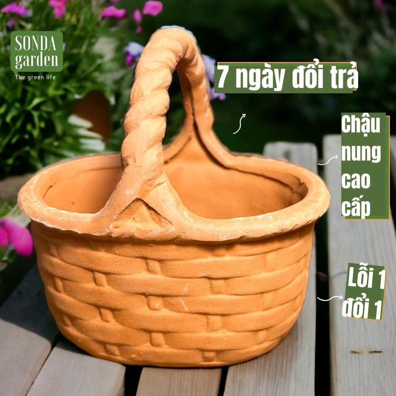 Chậu giỏ xách lỗi 1 đổi 1 Sonda Garden chậu sen đá đẹp.