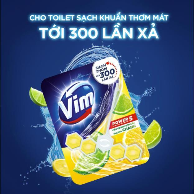 (Combo 4 Viên) Viên Tẩy Bồn Cầu Vim Power 5 Sạch Khuẩn Thơm Mát (55g/Viên/Vĩ)