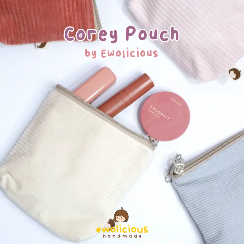 COREY POUCH RESLETING by Ewolicious | Dompet Kecil | Pouch Make Up Corduroy mini 1