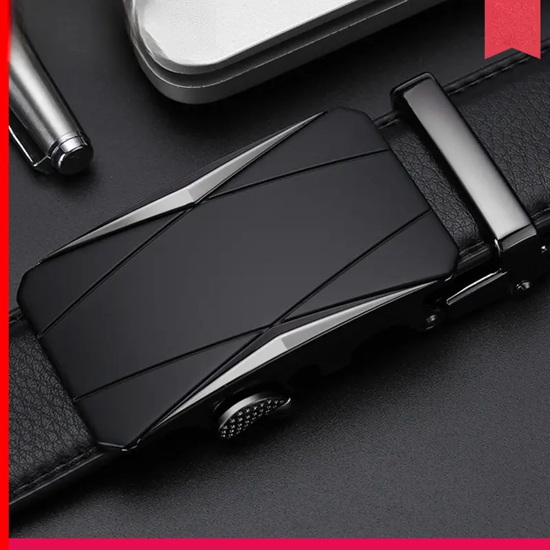 Men's leather belt, genuine men's fashion products, young people's automatic buckle cowhide pants with business casual belt