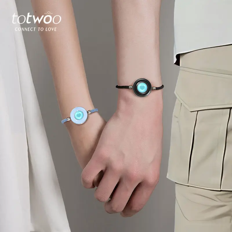 Relationship Bracelets Smart Sensor Bracelet For Couples Totwoo Smart  Couple Bracelet, Love Sensor, Heartbeat Vibration
