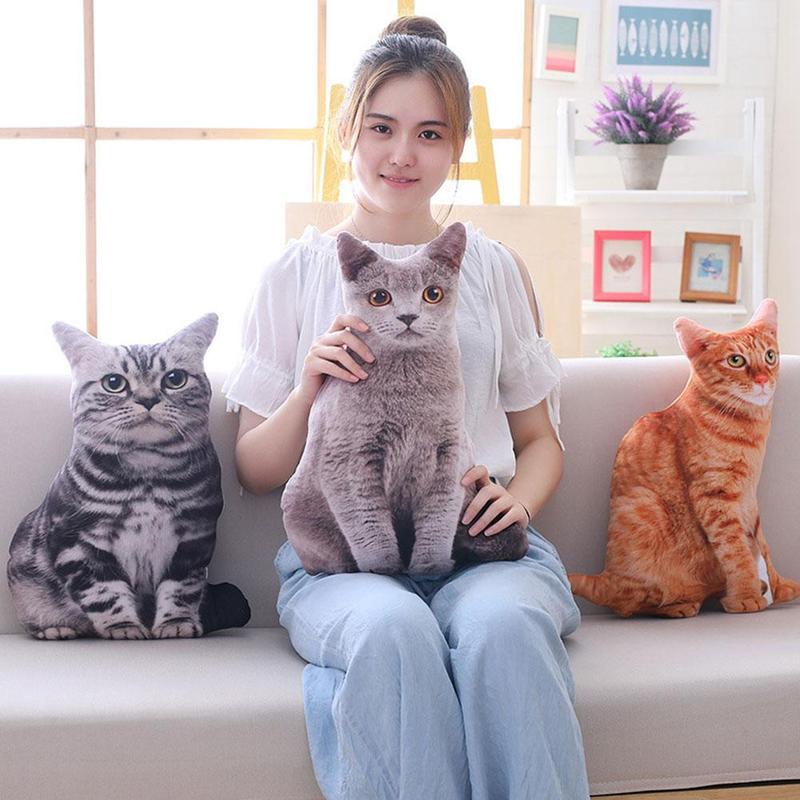 Product Introduction of Simulation 3D Cat Pillow Doll Plush Toy Creative Funny Toy Decoration Gift Doll Children's Q1X6 20