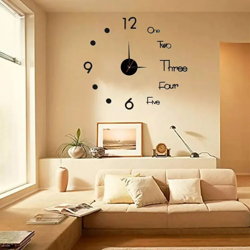 COD Jam Dinding Tempel DIY Analog 3D Diameter 40cm /Jam Angka Aesthetic Besar Tembok Kantor Kamar Rumah 3D Stereoskopik Bahan Akrilik S785 6