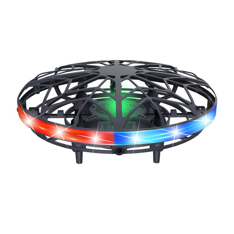 Cross border children's interactive UFO lights up rolling drone toys, induction aircraft, remote-controlled fighter jet 2