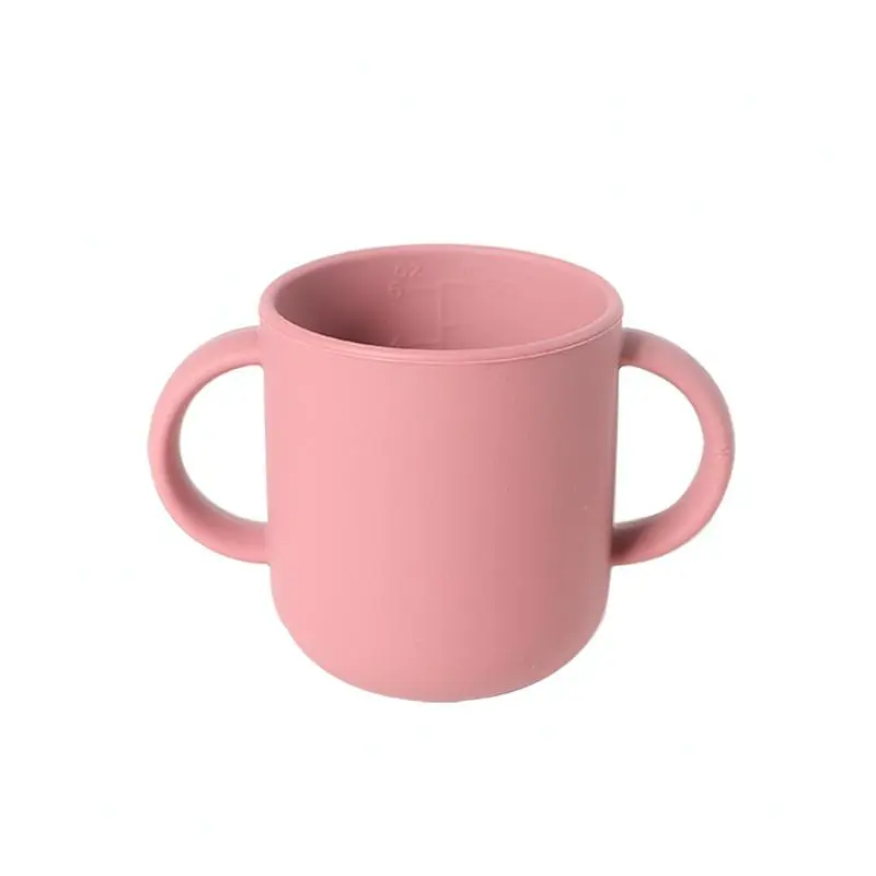 Silicone Baby Water Cup, 1 Count Baby Learning Training Drinking Cup with Straw Lid, Baby Utensils for Home and Outdoor 7