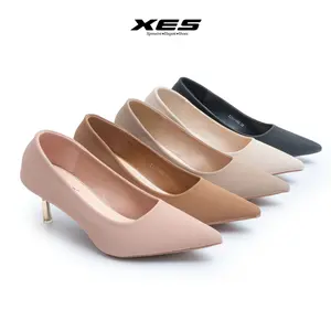 XES ZIVA-499 Pump Heels Wanita Sepatu Kerja Wanita 6.5cm Black Pink