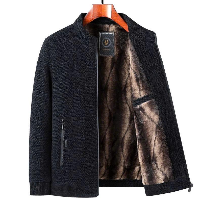 Áo khoác lông đẹp cho Bố cho Ông Ấm áp áo trung niên mùa đông Áo ấm chất mềm mịn thoải mái