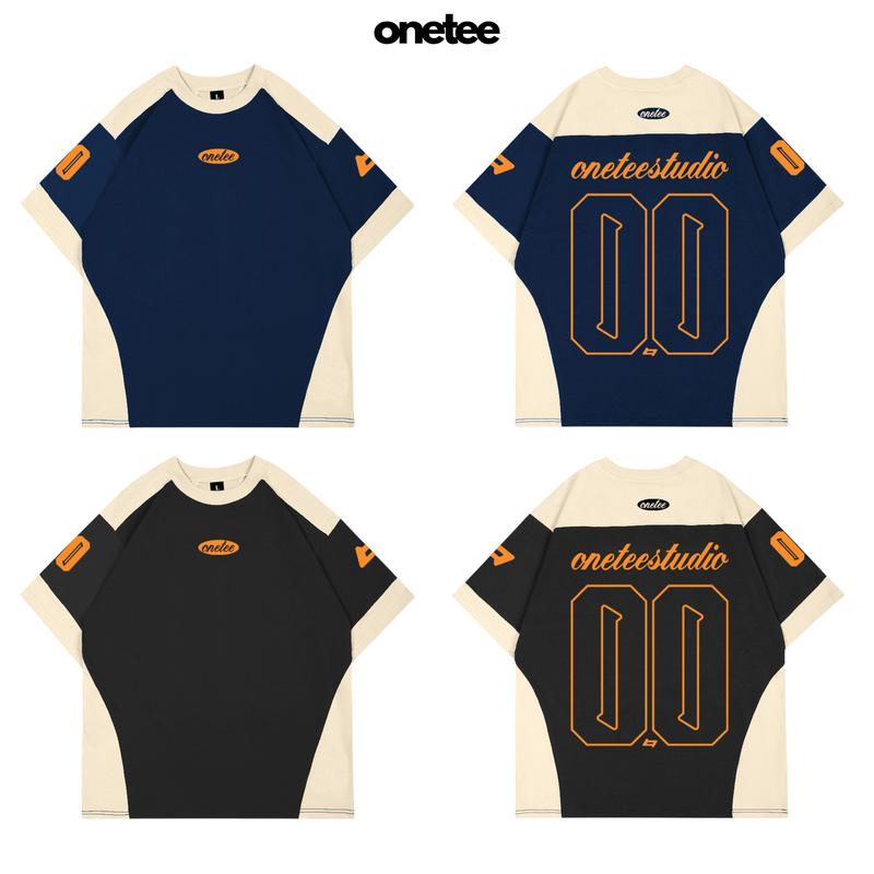 Áo Thun Phối Thể Thao Local Brand Unisex OneTee 00Basic Form Rộng Tay Lỡ Nam Nữ Cổ Tròn Top Menswear