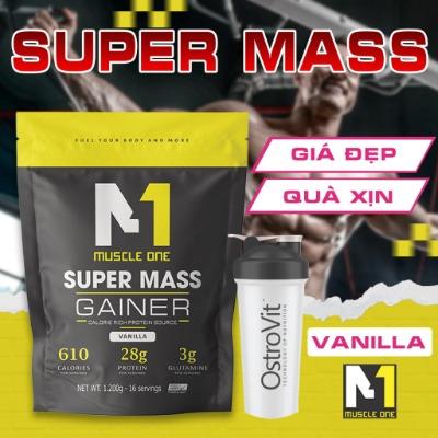 Bột M1 Muscle One Super Mass Gainer túi-1,2 KG Tặng Bình Lắc