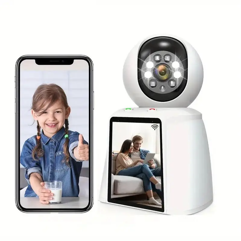2K Video Call Security Camera, 360 Degree WiFi Camera with Motion-Detection, Infrared Night Vision, Two-way Video Camera for Home Security