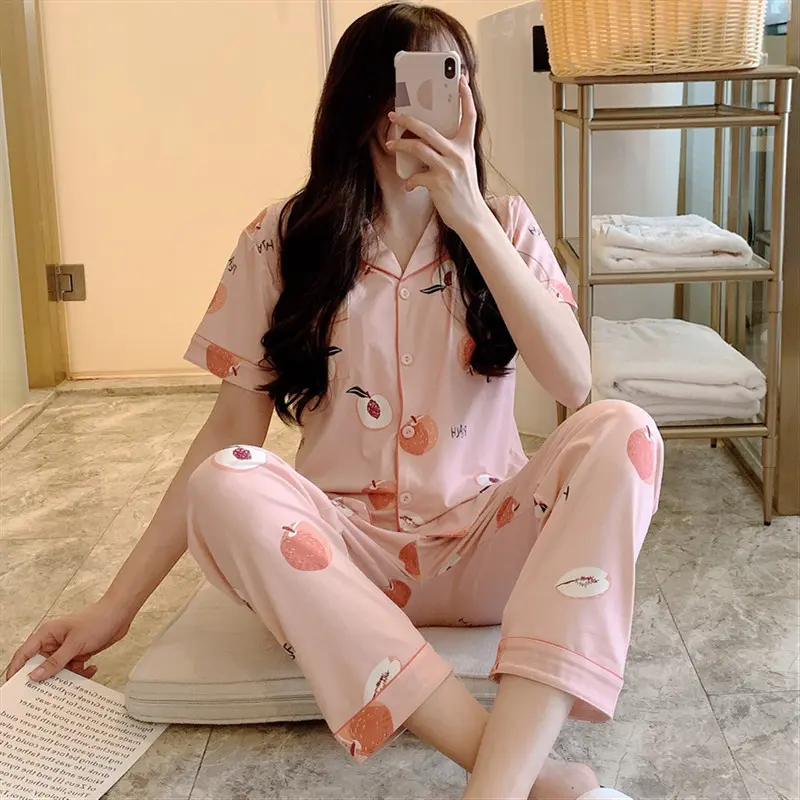 Bộ ngủ mặc nhà pijama, đồ ngủ nữ áo ngắn quần dài cotton mềm mại CDCP01 Thun