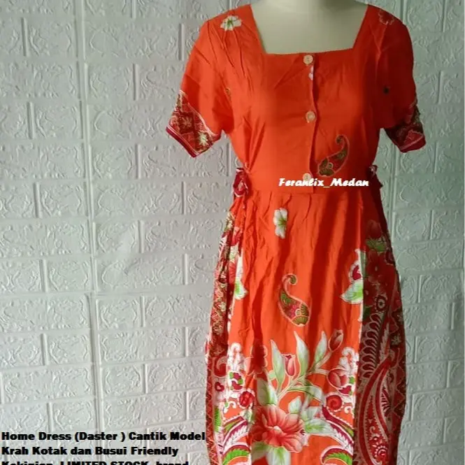 LIMITED ORANGE Home Dress (Daster ) Cantik Model Krah Kotak dan Busui 1
