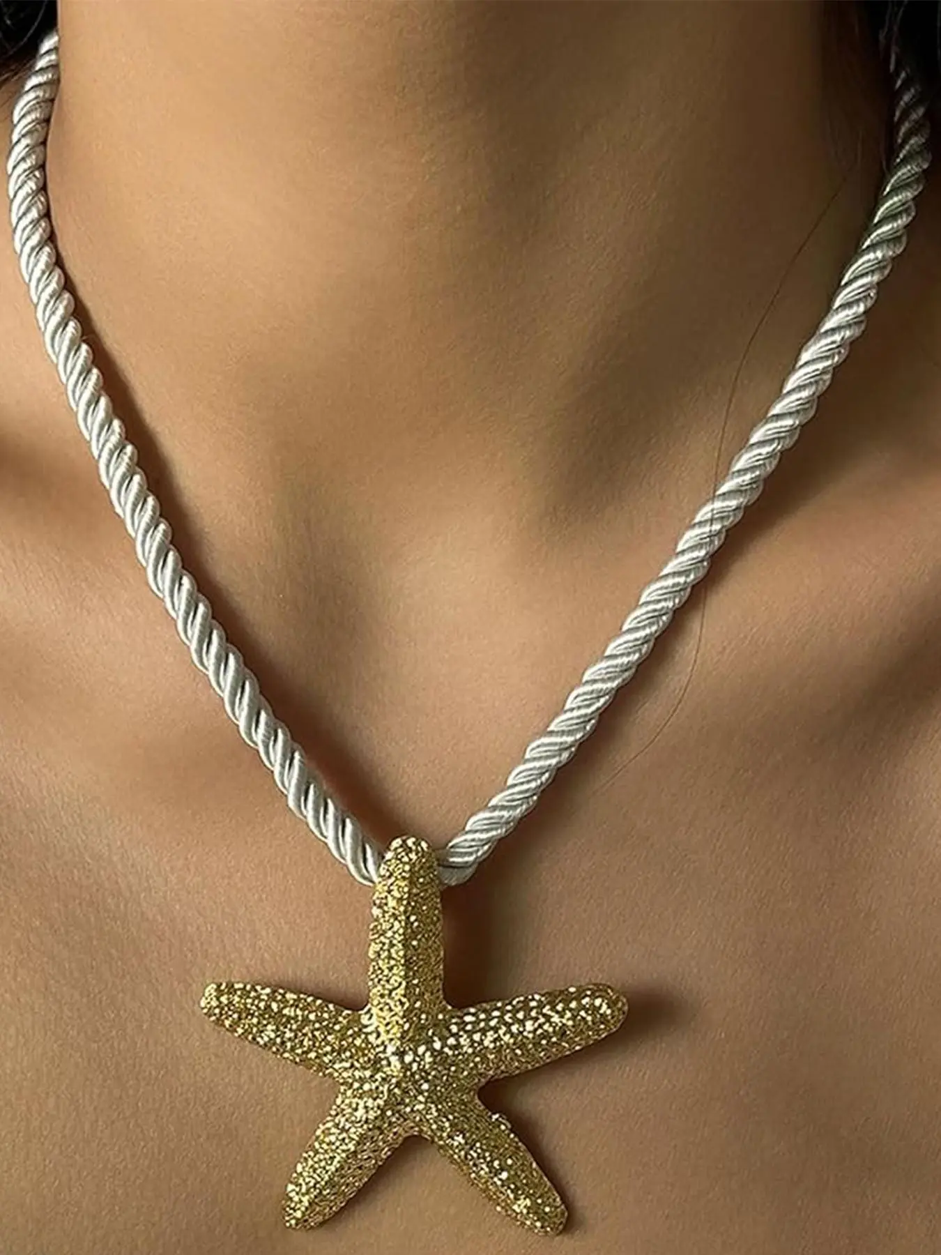 Starfish Design Pendant Necklace for Women, Boho Style Charm Necklace, Fashion Jewelry for Party, Daily Decor, Trendy All-match & Exquisite Jewelry for Birthday Gift