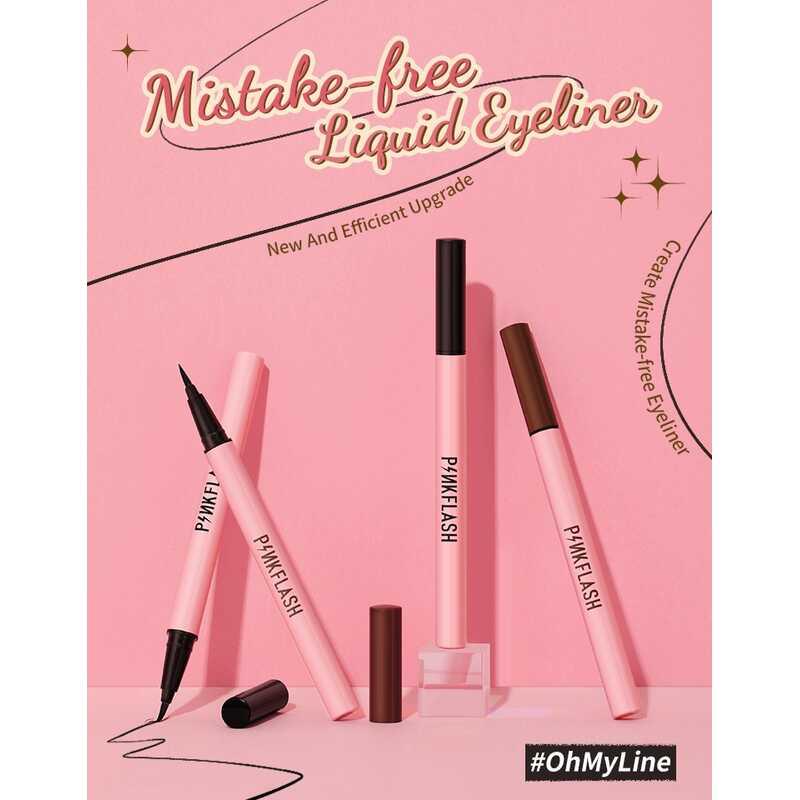 Product Introduction of PINKFLASH Waterproof Eyeer Black Evenly Pigmented Long Lasting Cruelty Free Natural Makeup OhMye Eyeliner Lipliner Cosmetic 7