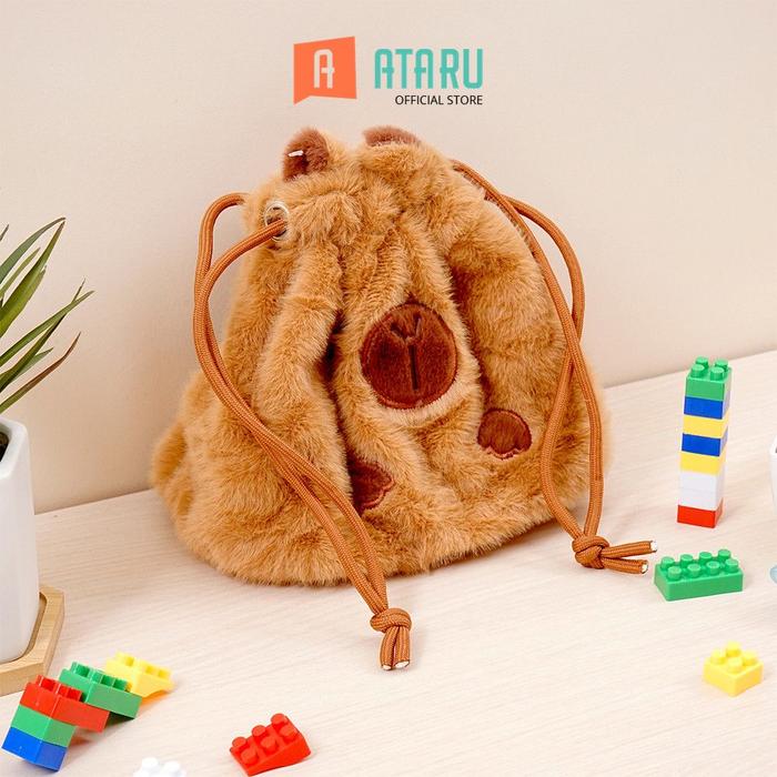 Gambar Ataru Pouch Drawstring Capybara - Cokelat Organizer Serbaguna Tempat Pensil Pulpen Alat Make Up Pouch Kosmetik dari Ataru_NEW Kota Administrasi Jakarta Barat Tokopedia