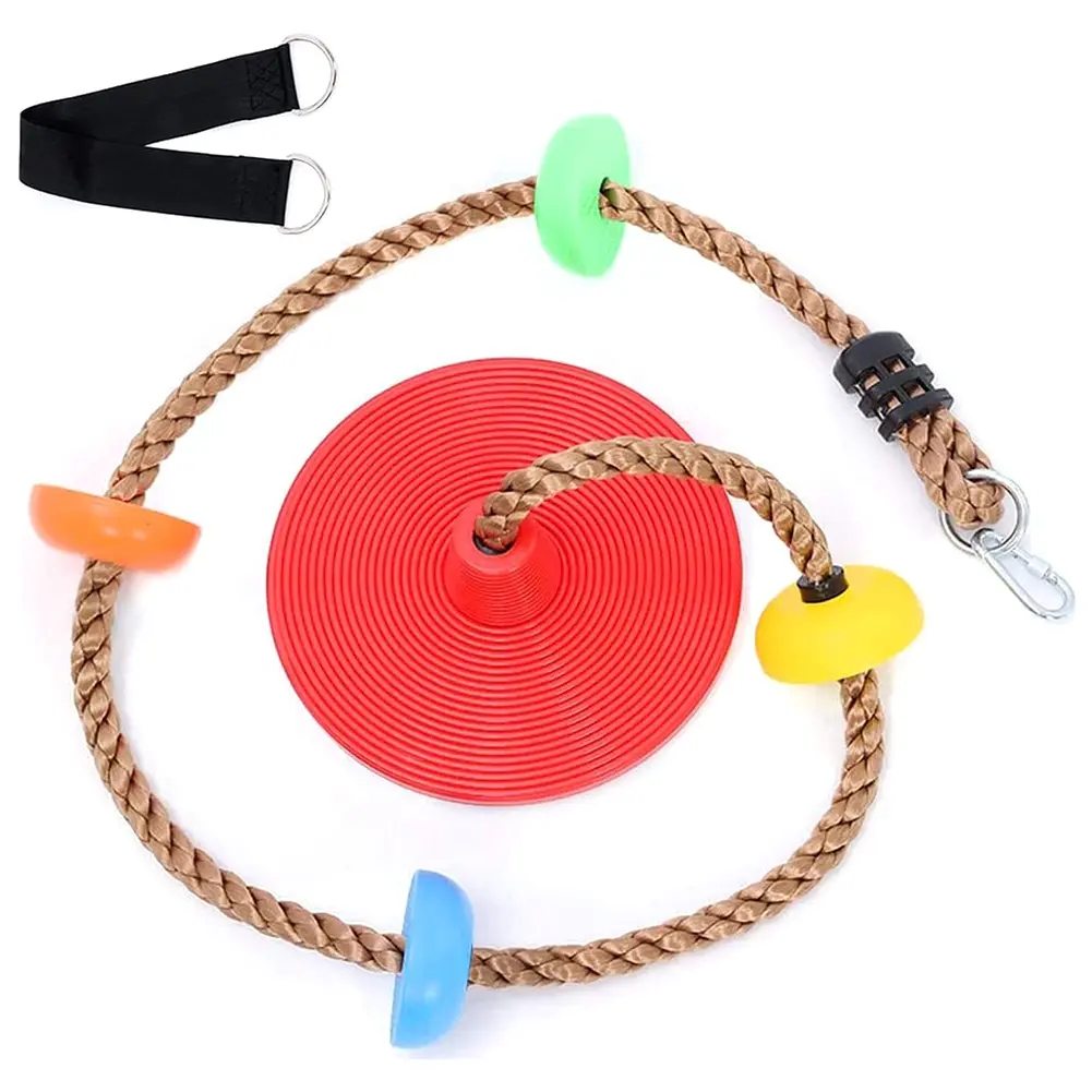 Tree Swing for Kids-Single Disk Outdoor with Platforms, Kids Outdoor Playground Swing Set,Red
