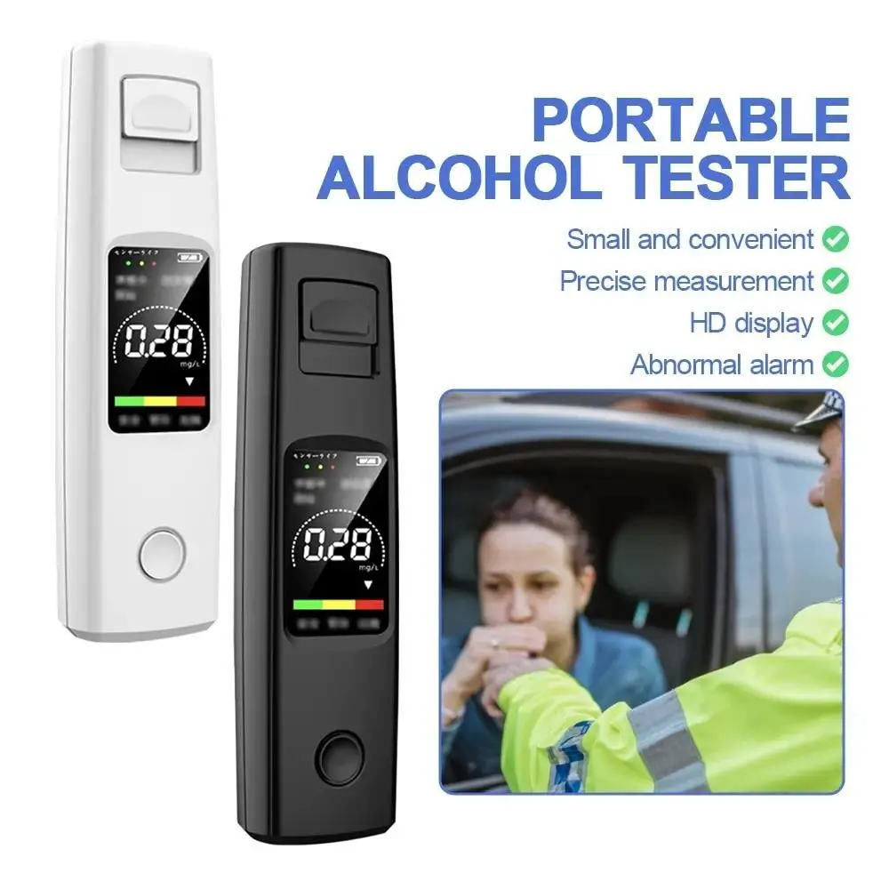 2pcs Alcohol Detector High-Definition Digital Display Type-C Interface To Prevent Drunk Driving And Protect Travel Safety