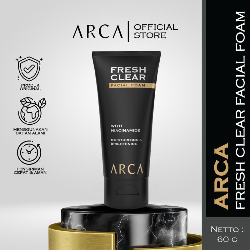 Arca Fresh Clear Facial Foam 80gr - Sabun Cuci Muka Pria 0