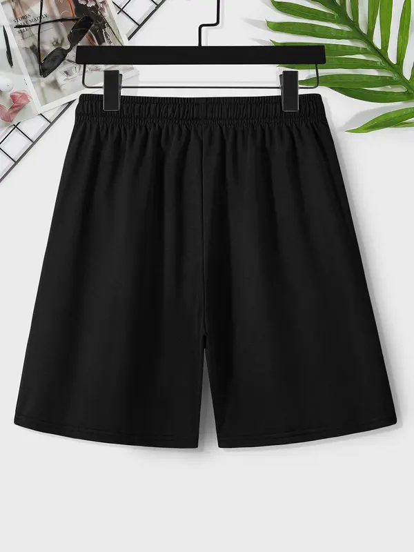 Men's Regular Fit Letter & Geometric Print Drawstring Waist Shorts, Casual Breathable Comfortable Shorts for Summer, Fashion Men's Bottoms for Daily Wear 1
