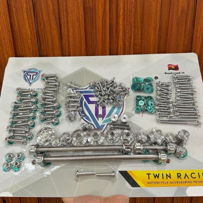  Full Bộ Ốc Salaya Mẫu Bông Inox304 Không Gỉ + Tặng Kèm Long Đền Nhôm Có Chữ   Đỏ hoặc Xanh   & Keo Khoá Ren . Phụ Tùng Phụ Kiện Inox304 Salaya 