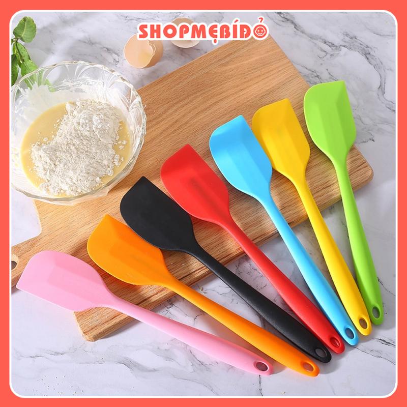 Phới Thìa Khuấy Trộn Đồ Ăn, Phới Vét Bột Làm Bánh Cán Dài Silicon 21cm AD57 - Shop Mẹ Bí Đỏ