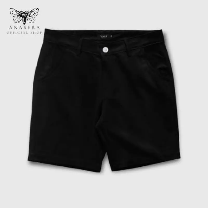 Anasera - Celana Pendek Pria Chino Pants Katun 'Black' Shorts Santai Distro Surfing unsex Hitam Cowok