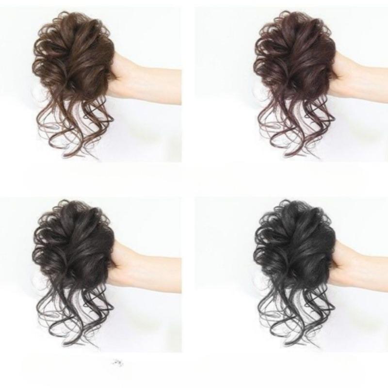 Product Introduction of Simulated hair with lazy temperament, wig with long hair loop, hair bun, natural fluffiness, increased volume wig, bun head hair accessory 2