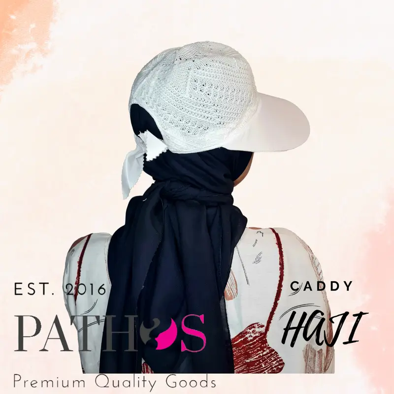 Topi Putih Wanita Haji Umroh Caddy Pantai Straw 2