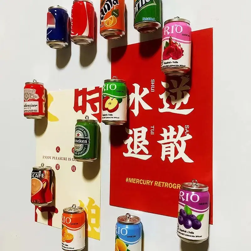 Cute Drink Bottle Refrigerator Magnets Personalized Creative 3d Stereo Magnetic Stickers Refrigerator Magnets