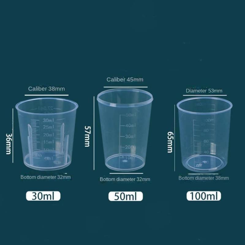 Cốc Đong, Trong Suốt, Có Mức, Chất Liệu Nhựa, Cỡ Nhỏ, Dung Tích 100ml, Có Cân, Thích Hợp Để Nấu Ăn Và Làm Bánh, Dụng Cụ Đo Lường, Cốc Trộn Trong Suốt 2