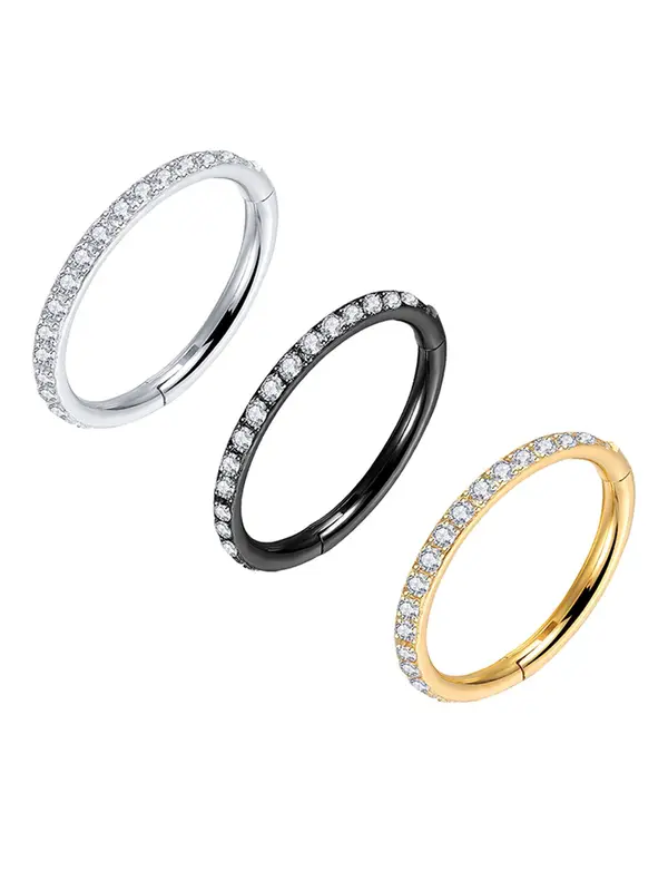 Stainless Steel Nose Ring Set, Rhinestones Decor Nose Ring Set, Fashion Jewelry for Party, Daily Clothing Decor, Trendy All-match & Exquisite Jewelry for Birthday Gift 7