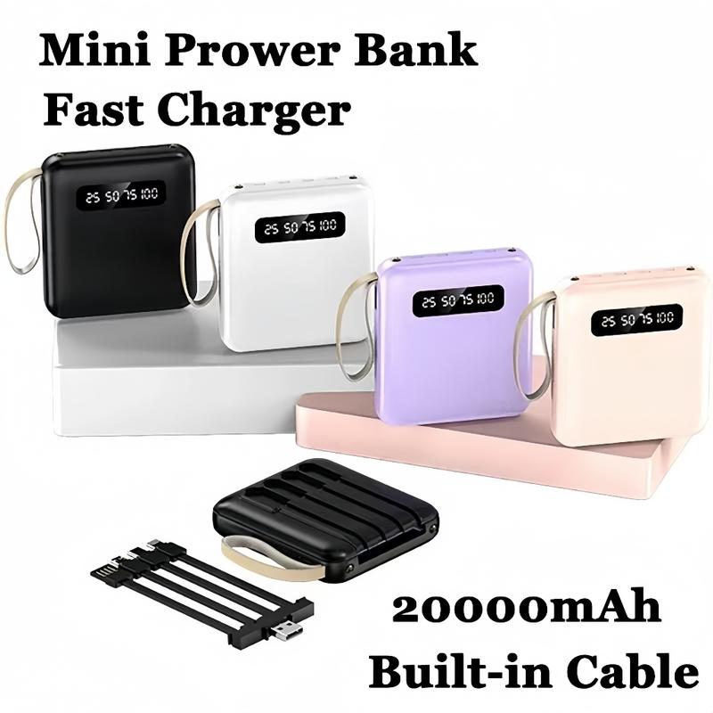 MOYATU Powerbank 20000 mah Mini Size with 4 Kabel 2.1A Fast Charging LED Senter Display power  bank 8