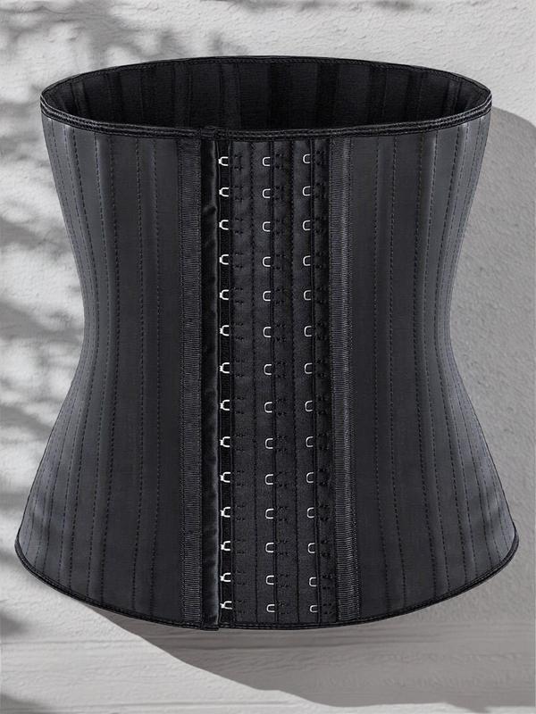 Women's Solid Hook & Eye Steel Boned Compression Shapewear Waist Trainer, Lady Comfort Tummy Control Corset Shaper, Waist Cincher for Women, Slimming Shaper 0