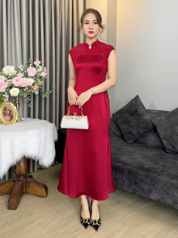 Đầm Trung Niên Linh Trà (LT2877 )Trẻ Trung Thiết Kế Trang Nhã Thanh Lịch Bigsize Đi Làm Đi Tiệc Cho Bà Cho Mẹ 1