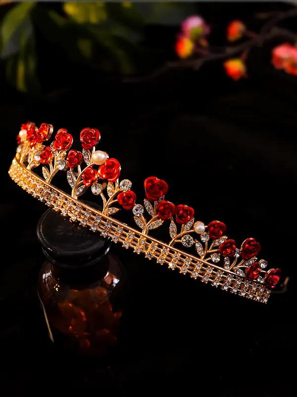 Rose Design Headband, Elegant Rhinestone Decorated Headband for Wedding Bridal Party Formal Occasions, Fashion Hair Accessories for Women 2