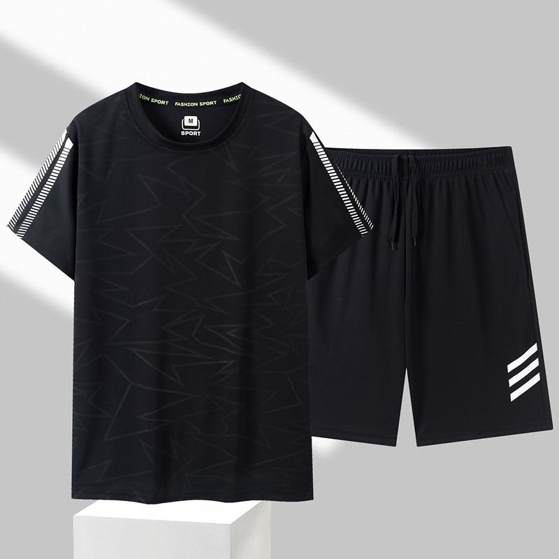 Product Introduction of Friendrich-Sports Suit Men's Summer Thin Quick-Drying Running Suit Short-Sleeved T-shirt Two-Piece Set Casual Men's Clothing Manufacturer 5