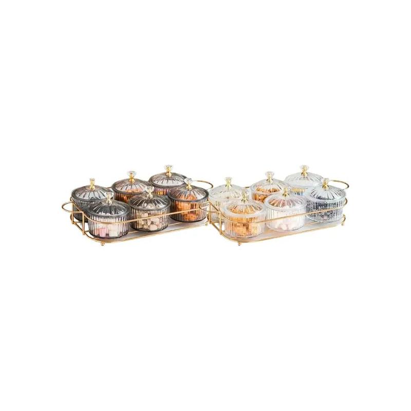 Snack Boxes with Compartments, Luxury Divided Container, Serving Tray with Lid for Dried Fruit Candy Chips Pickle Spice, Food Box for Party Home Decor 9