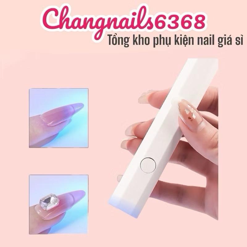 ￼Đèn hơ móng Mini 1 ngón tích điện , Máy hơ gel nail 1 bóng dây USB 0