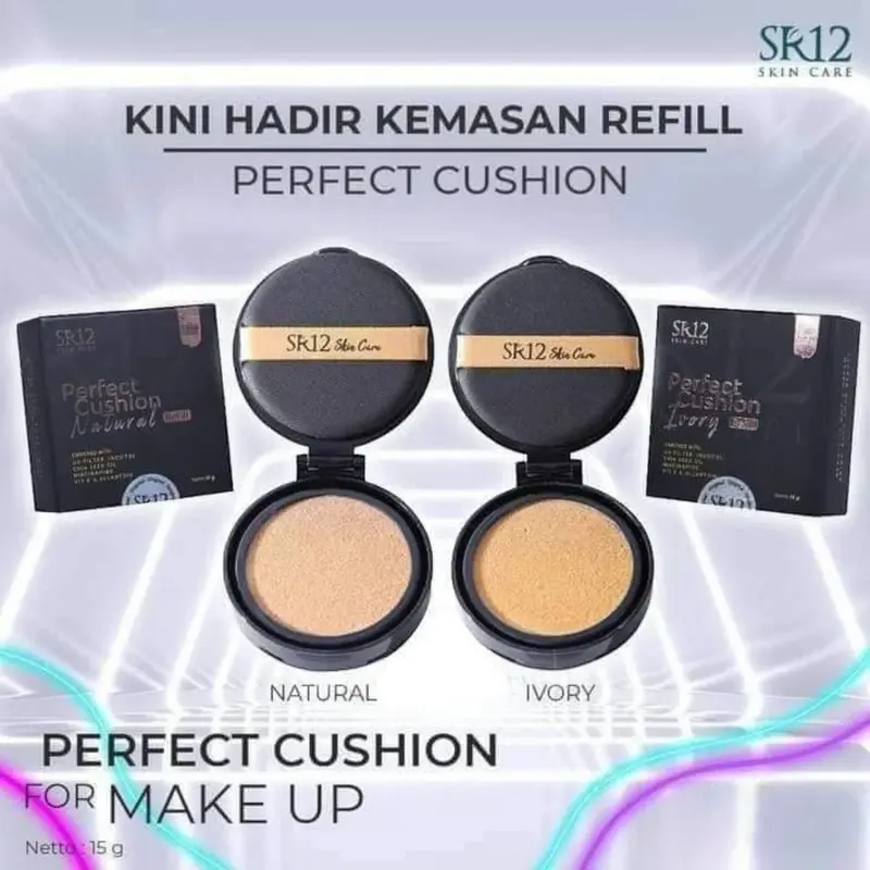 Perfect Cushion SR12 15gram Bedak Cair Make Up Membantu Menutup & Meratakan Warna Kulit Wajah 2
