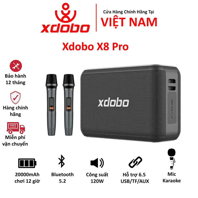 Loa Karaoke Bluetooth 5.2 Xdobo X8 Pro Loa di động công suất 120W Chống nước IPX5 Loa Siêu Trầm Stereo Tích Hợp Sạc dự phòng - Bảo hành chính hãng 12 tháng Nghe Nhạc Củ Loa