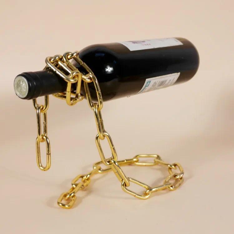 Product Introduction of Magic Suspension Iron Chain Wine Rack Metal Chain Hanging Wine Bottle Holder Bar Cabinet Display Stand Shelf Bracket Home Decor 22
