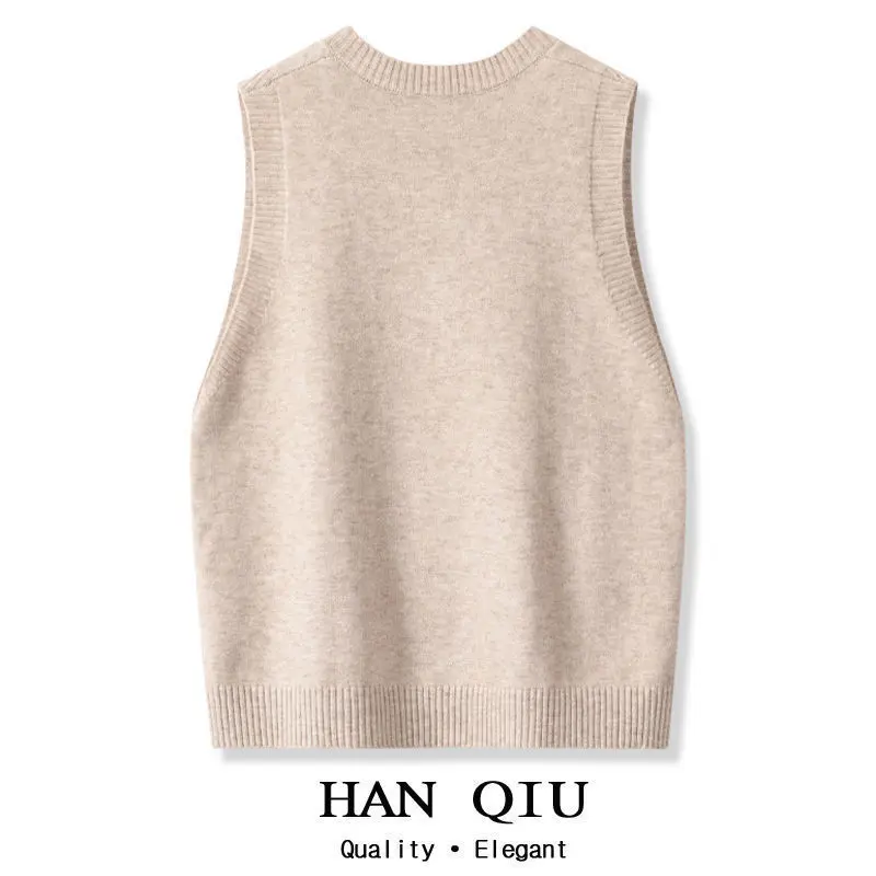 Áo Vest Dệt Kim Cổ Chữ V Cổ Điển Dành Cho Nữ, Phong Cách Thu Đông, Phong Cách Phương Tây, Màu Trơn Trang Phục Thường Ngày Áo Len Nữ, Áo Ghi Lê, Hàng Mới Về 2024, Có Thể Mặc Ngoài Trời Women Top 1