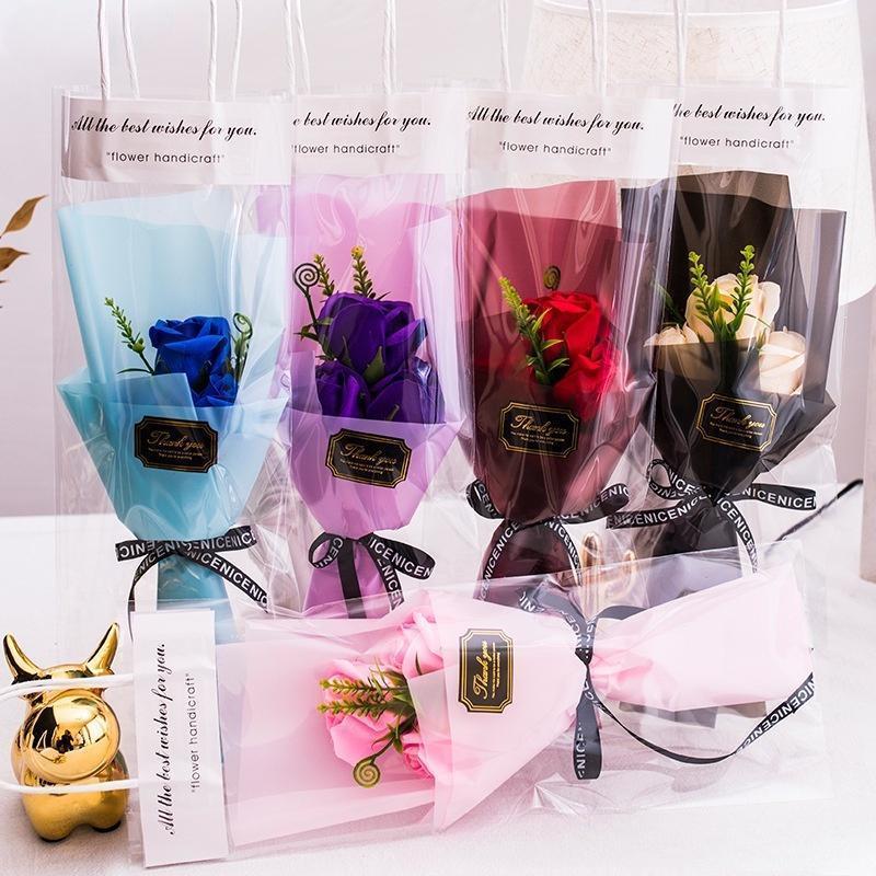 Soap Rose Flower Bouquet Valentines Day Christmas Decorations For Home Lover Gift Home Desktop Decor 0